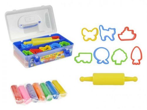 MFP modelovací hmota  7 barev 550g + 7 tvořítek, váleček