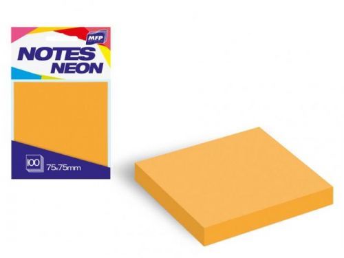 MFP bloček samolepící 75x75mm 100 listů oranžový neon