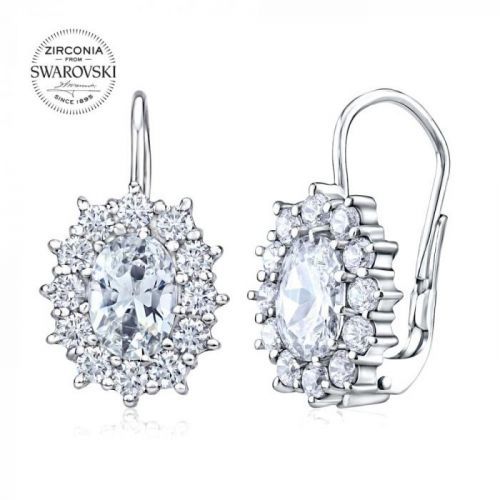 SILVEGO stříbrné náušnice s čirými Swarovski® Zirkony - SILVEGOB31571-SW