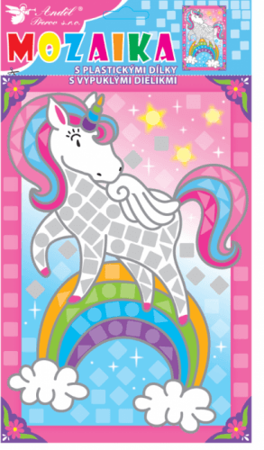 Anděl Mozaika - s prostorovými dílky - Jednorožec - 17 x 31 cm - 1720