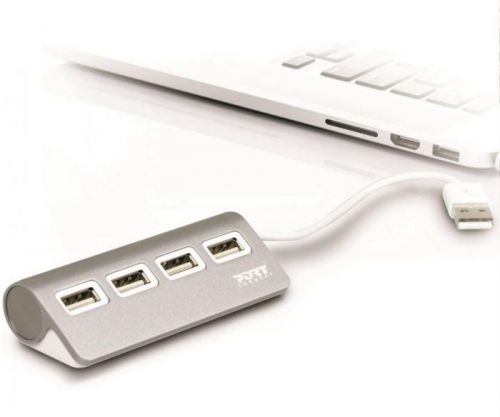 PORT DESIGNS PORT CONNECT USB HUB, 4x USB 2.0, šedý (900120)