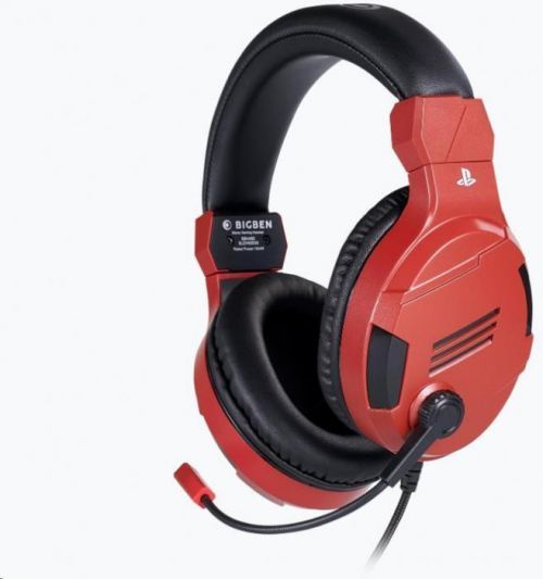 Bigben herní sluchátka s mikrofonem - červené (PS4OFHEADSETV3RED)