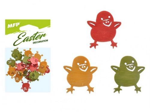 MFP dekorace kuřátko barevné 24ks 2cm mix