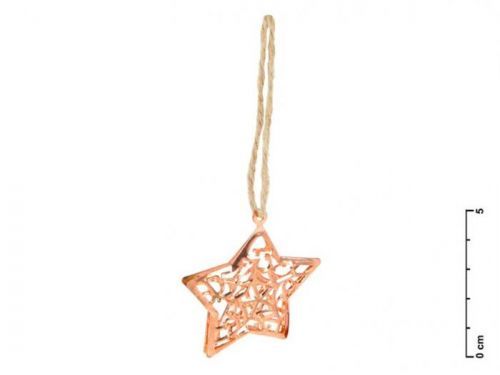 MFP hvězda kov měděná 3D 4,5cm - závěs