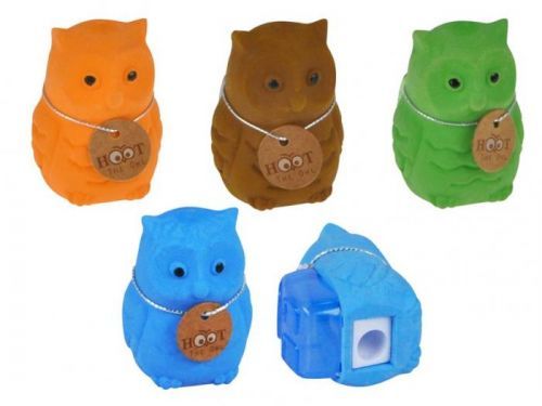 MFP ořezávátko s pryží sova mix barev