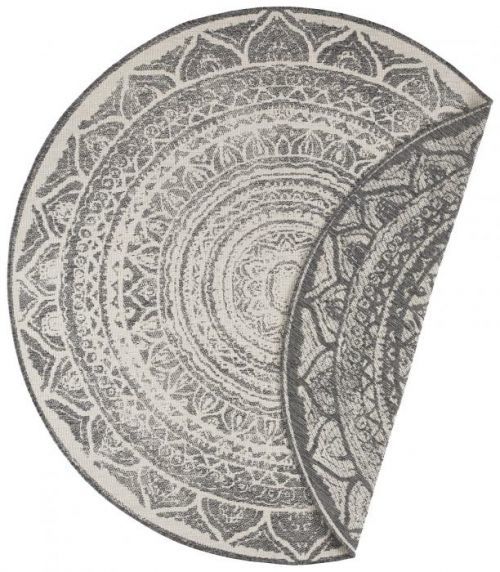 Bougari - Hanse Home koberce Kusový koberec Twin Supreme 104164 Grey/Cream - 140x140 (průměr) kruh cm Bílá