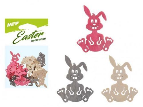 MFP dekorace zajíc barevný  12ks 4cm mix