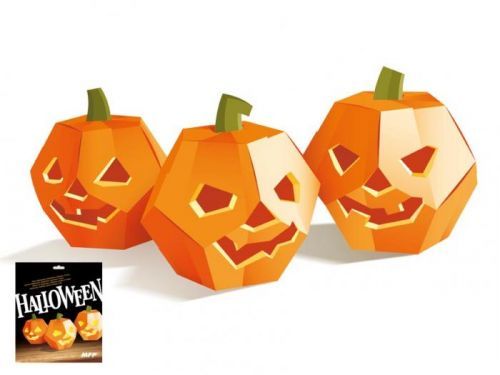 MFP dýně na Halloween 3 kusy, skládanka z kartonu