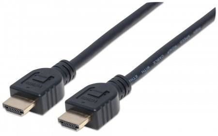 Manhattan kabel In-wall CL3 High Speed HDMI s Ethernetem, HEC, ARC, 3D, 4K, stíněný, 3m, Black (353946)
