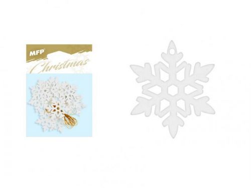 MFP vločka závěs dřevěný bílý 12ks/4,5cm XC20181293-1