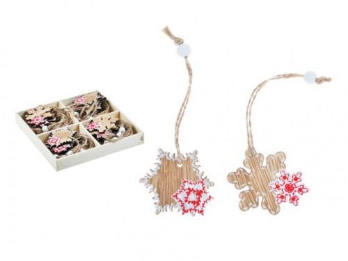 MFP set 24ks hvězda dřevo 4cm s korálkem