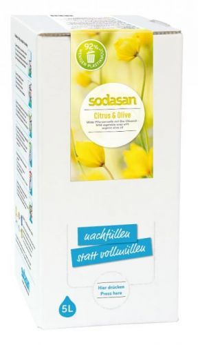 SODASAN BIO tekuté mýdlo na ruce Citron - oliva - 5 litrů 5 litrov