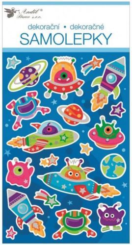 Anděl Samolepky - se stříbrnou ražbou - Vesmír - 14 x 19 cm - 10425