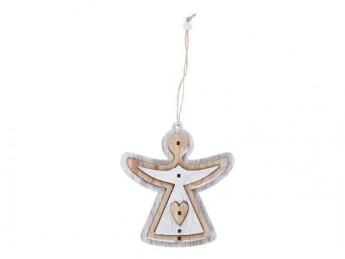 MFP anděl dřevěný 12,5cm 3D závěs