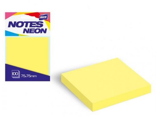 MFP bloček samolepící 75x75mm 100 listů žlutý neon