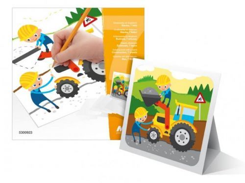 MFP omalovánky se stojánkem Stavba 7 listů 18x18cm