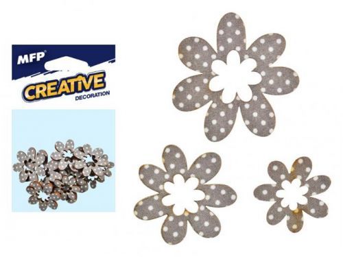 MFP dekorace květina puntík 12ks -5,4,3cm