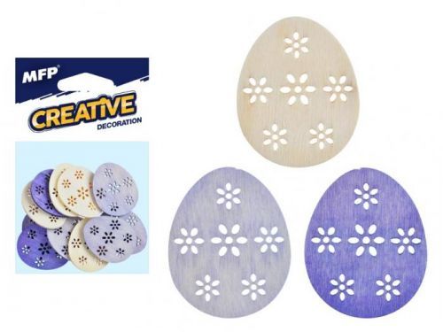 MFP dekorace vejce přírodní  12ks 4cm mix
