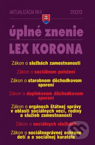 Aktualizácia III/4 - LEX KORONA - Práca, mzdy, zamestnávanie - Poradca s.r.o.