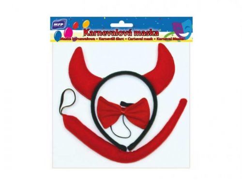 MFP maska set 3ks ďáblík (čelenka,ocásek,motýlek)