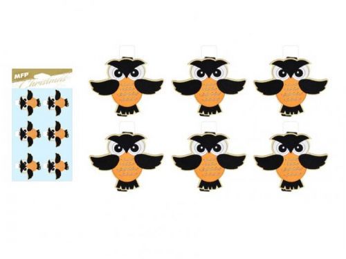 MFP kolíček dřevěný halloween sova  6ks/4,8cm XC20181011