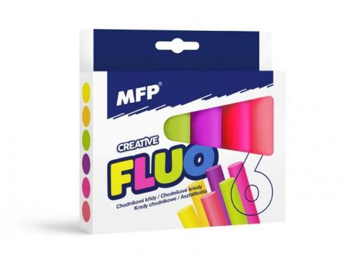 MFP křídy M chodníkové fluo kulaté 6ks mix barev - krabička