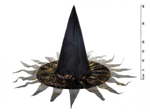 MFP klobouk čarodějnický M03 černozlatý 40 x 36 cm