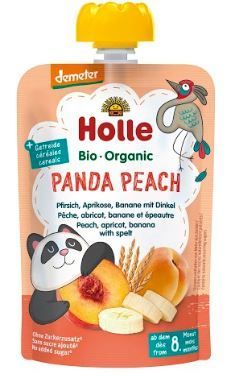 Holle Bio pyré - Panda Peach-Broskev, meruňka a banán se špaldou 100g