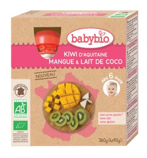 BABYBIO kiwi mango kokos 4 x 90 g