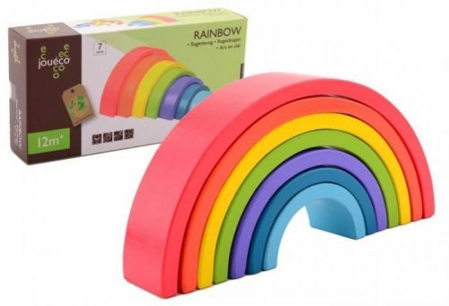 Jouéco dřevěná duha Rainbow 7ks 12m+