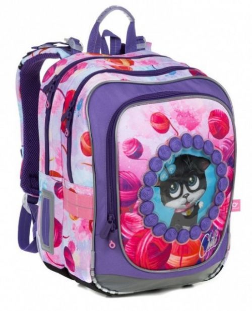 Školní batoh Topgal ENDY s kočičkami, růžovo-fialový