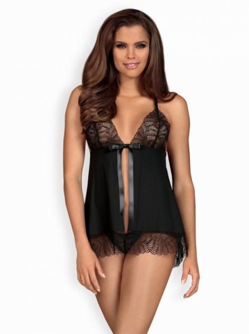 Smyslná košilka Chiccanta babydoll - Obsessive - S/M - černá