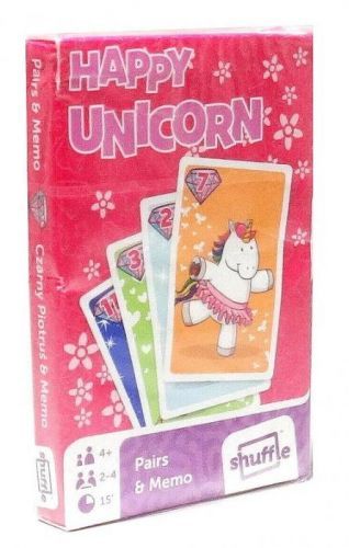 Dětské hrací karty 2 v 1 - Černý Petr + Karetní pexeso - Unicorn - 0689