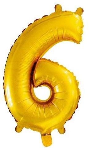 Balónek narozeninový - nafukovací č.6 zlatý - 86 cm 6809-6G