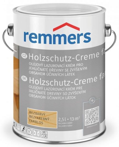 Lazura na dřevo Remmers Holzschutz-Creme farblos 2,5 l