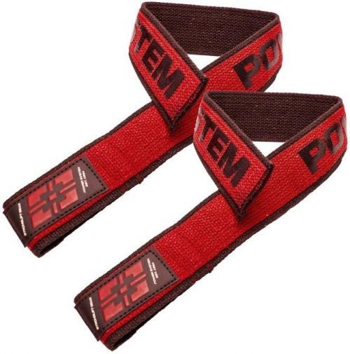 POWER SYSTEM Trhačky na posilování LIFTING STRAPS DUPLEX BLACK/RED One Size 2 ks