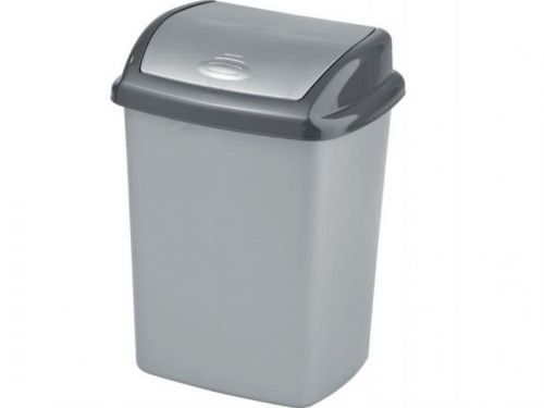 Koš odpadkový výklopný 25L DOMINIC šedá/stříbrná