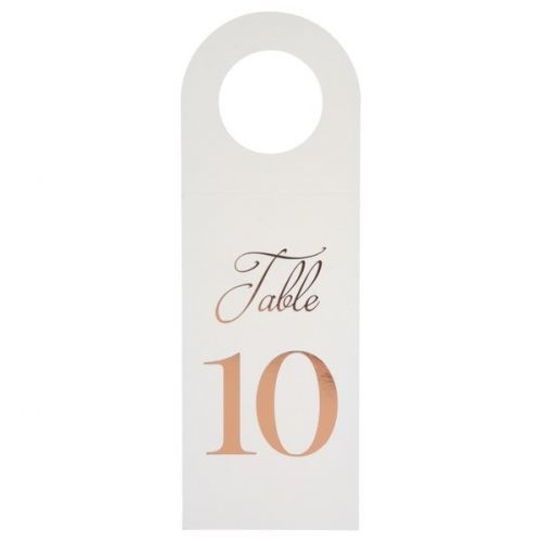 CEDULKY s označením stolů na lahve 1-10 růžové zlato 10ks