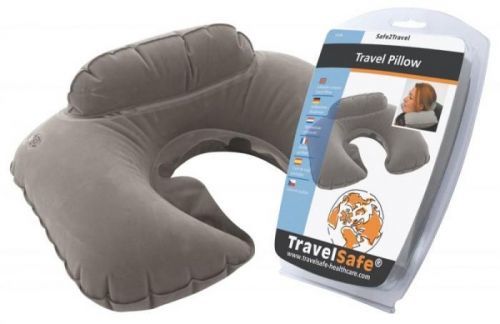 TravelSafe nafukovací podhlavník Travel Pillow grey