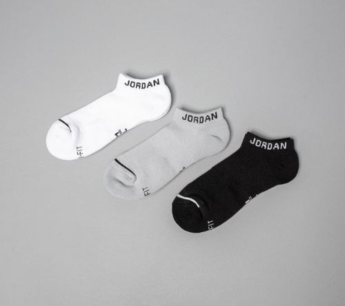 Jordan Everyday Max No Show 3 Pair Socks Black/ White/ Wolf Grey M