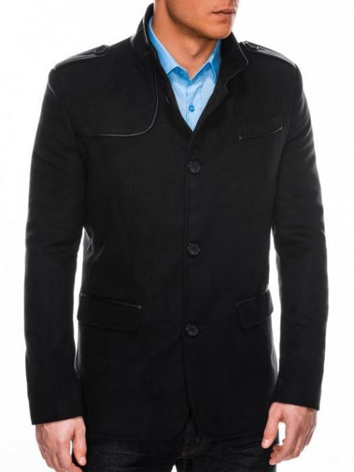 Elegantní pánský černý kabát Augustino s vysokým límcem M