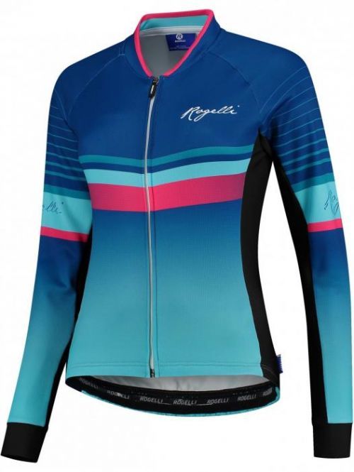 IMPRESS, dámský cyklistický dres dl. rukáv, modrá-růžová 2XL