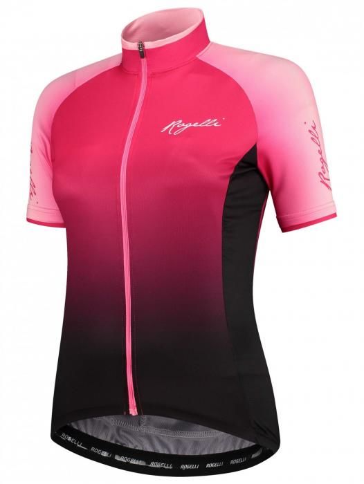 GLOW, dámský cyklistický dres kr. rukáv, růžová-černá 2XL