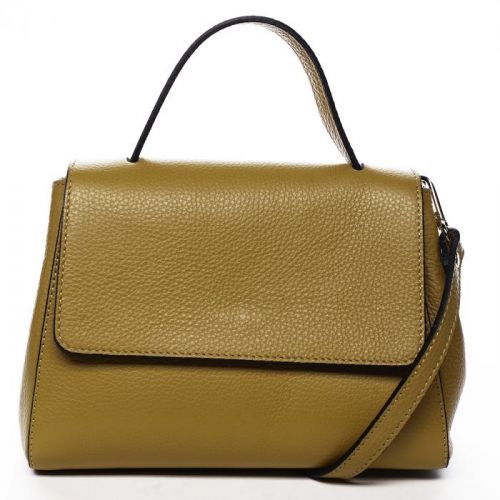 Atraktivní kožená kabelka do ruky Fátima, žlutá