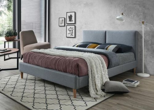 Čalouněná postel ACOMA 160x200 cm šedá Matrace: bez matrace