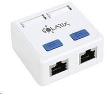 Solarix Zásuvka CAT5E STP 2 x RJ45 na omítku bílá SX288-5E-STP-WH (22162881)