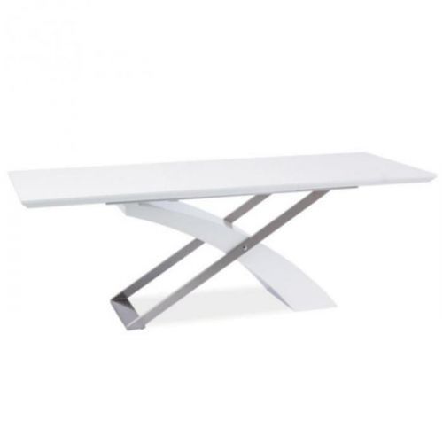Jídelní stůl, bílá / bílá extra vysoký lesk HG, KROS 0000183935 Tempo Kondela