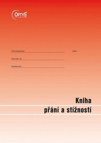 Optys 1256 Kniha přání a stížností A4 nepropisující 32 listů