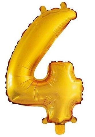 Balónek narozeninový - nafukovací č.4 zlatý - 86 cm 6809-4G