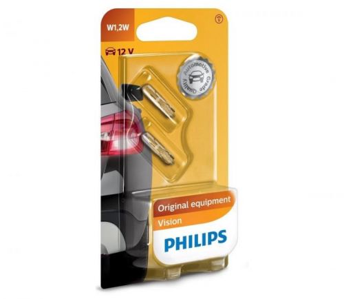 Philips SADA 2x Autožárovka Philips VISION 12516B2 W1,2W W2x4,6d/1,2W/12V